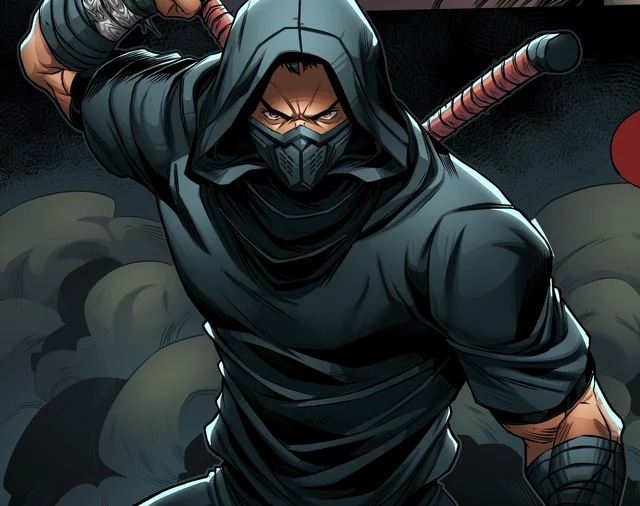 A close view of Suez’s hood and mask.